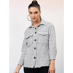 Kotty Checked Shawl Collar Coats-picture-29