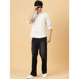 Kotty Men Relaxed Spread Collar Textured Self Design Casual Shirt-picture-17