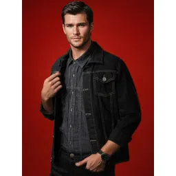 Kotty Men Spread Collar Solid Denim Jacket-picture-34
