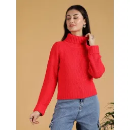 kotty Red Solid Full Sleeves Sweater-picture-22