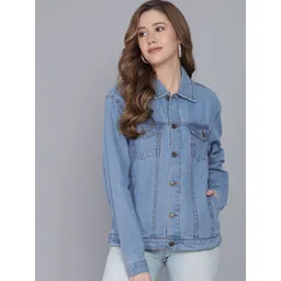 Kotty Women Blue Washed Denim Jacket-picture-29