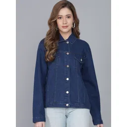 Kotty Women Blue Washed Denim Jacket-picture-21