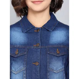 Kotty Women Blue Washed Denim Jacket image 5