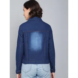 Kotty Women Blue Washed Denim Jacket image 4