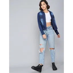 Kotty Women Blue Washed Denim Jacket image 2