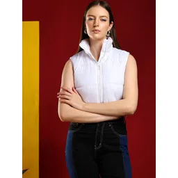 Kotty Women Crop Puffer Jacket with Patchwork-picture-37