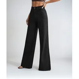 kotty Women Flared High Rise Black Jeans-picture-21