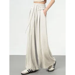 Kotty Women High-Rise Relaxed Fit Breathable Pleated Regular Trousers-picture-24