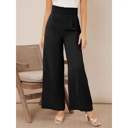 Kotty Women High-Rise Wide Leg Pleated Korean Pants Trousers-image-17