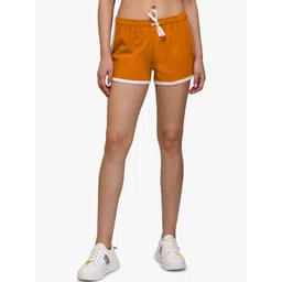 Kotty Women Mustard Yellow Solid Regular Fit Hot Pants-picture-27
