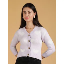 Kotty Women Printed V-Neck Long Sleeves Cardigan-picture-20