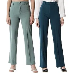 kotty Women Regular Fit Multicolor Viscose Rayon Trousers-picture-28