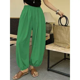 Kotty Women Relaxed Fit High-Rise Balloon Pants Trousers with Elasticated Hem-picture-14