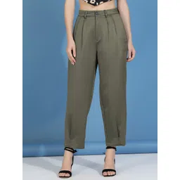 Kotty Women Relaxed Slim Fit High-Rise Easy Wash Trousers-picture-41