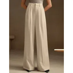 Kotty Women Relaxed Straight Leg High-Rise Pleated Parallel Trousers-picture-39