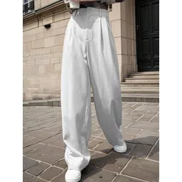 Kotty Women Relaxed Straight Leg Straight Fit High-Rise Easy Wash Trousers-picture-17