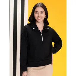 Kotty Women Solid Full Sleeve Mock Collar Sweatshirt-picture-28
