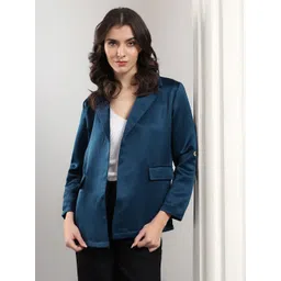 kotty Women Solid Mandarin Casual Blazer-picture-22