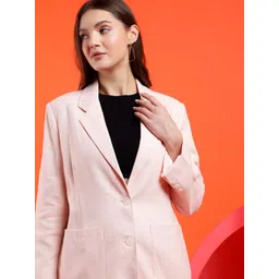 Kotty Women Solid Notched Lapel Overcoat image 4