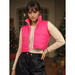 Kotty Women Stand Collar Solid Lightweight Gilet Jacket-picture-16