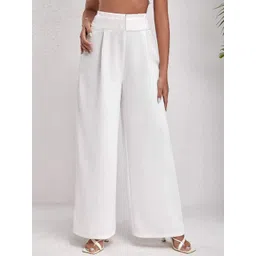 Kotty Women Wide Leg High-Rise Easy Wash Pleated Trousers-picture-26