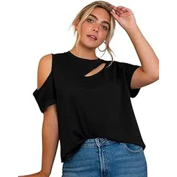 kotty Womens Floral Flutter Sleeve Empire Navy Blue Button Boat Neck Top-picture-39