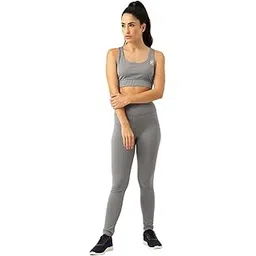 kotty Womens High Waist Gym wear Tracksuit Silver Grey-picture-49