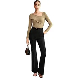 kotty Women's Solid Armagnac Beige Stretchable Stylish Top-picture-19