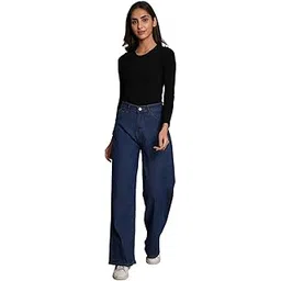 kotty Women’s Solid Jeans|High-Rise Clean Look Straight Fit Denim with Contrast Stitch-picture-20