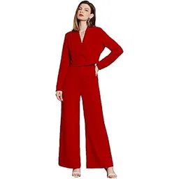 kotty Women's Solid Relaxed Fit Full Sleeve Co-ord Blazer and Trouser Set.-picture-34