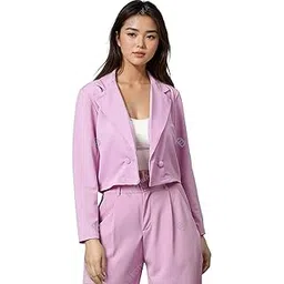 kotty Women's Solid Single Breasted Casual Blazer-picture-46