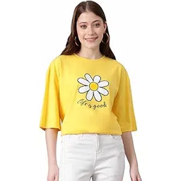 kotty Women’s Solid Slim Fit T-Shirt – Classic Round Neck, Stretchable Cotton Tee-picture-34