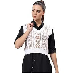 kotty Women's Trendy Sleeveless Sweater Vests – Perfect for Layering and Smart-Casual Outfits(Multicolored,M)-picture-21
