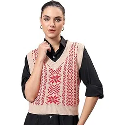 kotty Women's Trendy Sleeveless Sweater Vests – Perfect for Layering and Smart-Casual Outfits(Multicolored,S)-picture-19