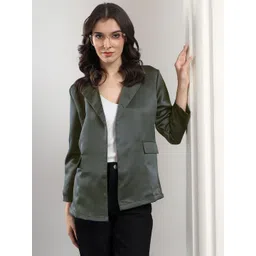 kotty Women Solid Mandarin Casual Blazer image 3