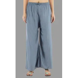 koutss Women Relaxed Grey Cotton Blend Trousers-picture-16