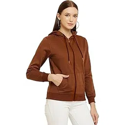 koverify Cotton Regular Fit Hooded Zipper Hoodie for Women-picture-46