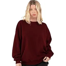 koverify Plain Cotton Full Sleeves Round Neck Casual Pullover Sweatshirt for Women-picture-26