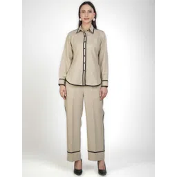 KOVET Linen Shirt Collar Neck Shirt With Trouser Co-Ords-picture-21