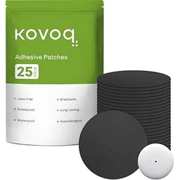Kovoq Freestyle Libre Sensor Covers, 25 Pack Adhesive Patches Waterproof & 1 Pack Reusable Hard Shell Cover, CGM Sensor Patches, No Glue on Sensor, Compatible with Libre 1&2, Black [25+1]-picture-10
