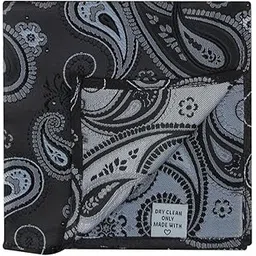 kovove Kavove Refreshing Black Paisley Pocket Square For Men-picture-11