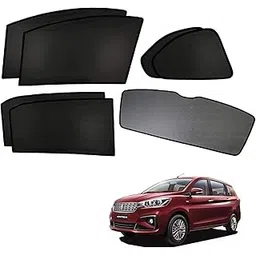 Kozdiko Car Window Custom Fit Sun Shades Fix with Dicky Non Magnetic Curtains Mesh Compatible for Maruti Suzuki Ertiga (2018-2025)-image-1