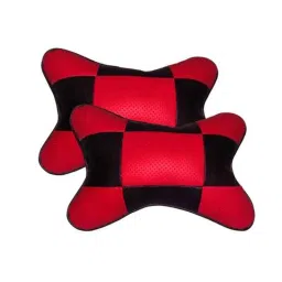 Kozdiko 2 Pcs Red &a; Black Square Box Neck Rest Cushion Pillow Set for Maruti Alto 800-picture-23