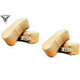 Kozdiko 4 Pcs CV Designer Beige Leatherite Neck Rest Car Cushion Pillow Set for Mahindra Marazzo image 2