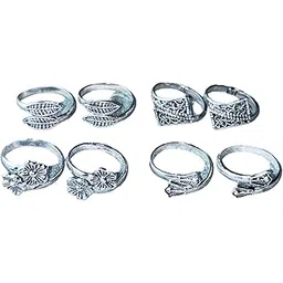 kp jewels Women & Girls Metal Fancy Glossy finish Toe Ring Adjustable Bichiya/Leg Finger Ring-Combo-4 (A_C_P_110806_Silver)-picture-29