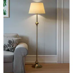 kp lamps store Cream Cotton Shade Club Floor Lamp With Aluminium Base-picture-28