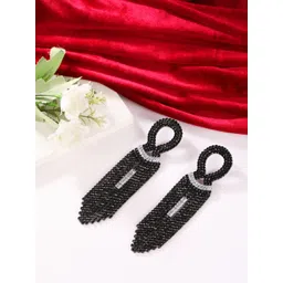 KPOP Brass-Plated Contemporary Rhinestone Studded Drop Earrings-picture-21