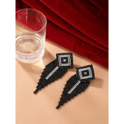 KPOP Brass-Plated Contemporary Rhinestone Studded Drop Earrings-picture-29