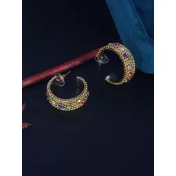 KPOP Gold-Plated Contemporary Half Hoop Earrings-picture-17