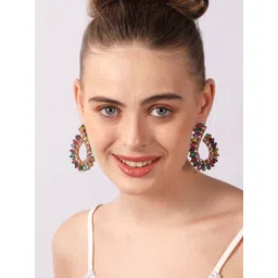 KPOP Gold-Plated Contemporary Rhinestone Studded Studs image 5